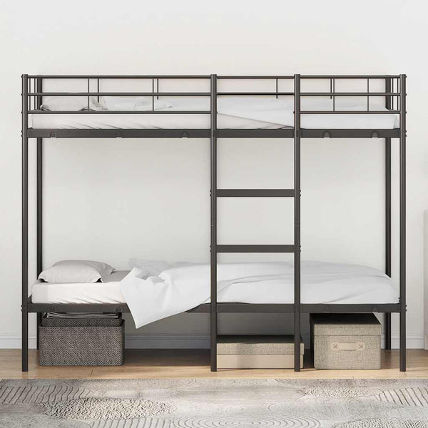 vidaXL Bunk Bed Frame Black 90x200 cm Steel
