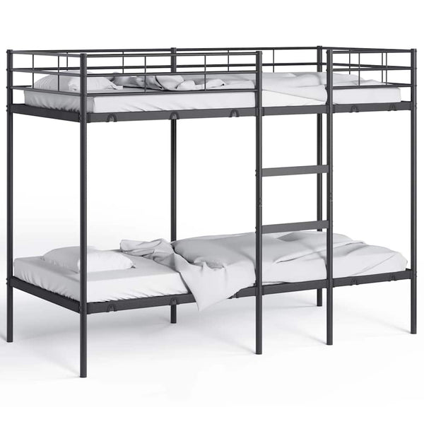 vidaXL Bunk Bed Frame Black 90x200 cm Steel