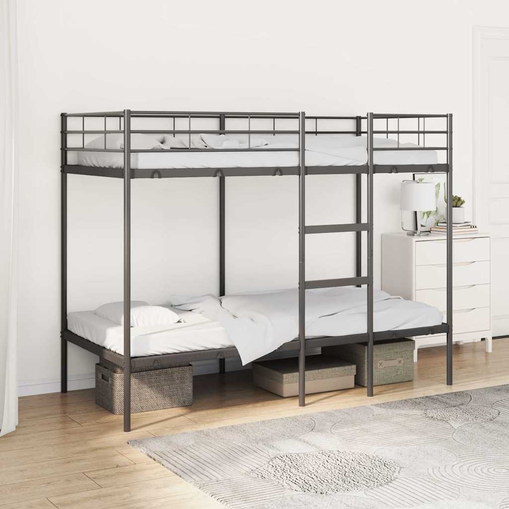 vidaXL Bunk Bed Frame Black 90x200 cm Steel