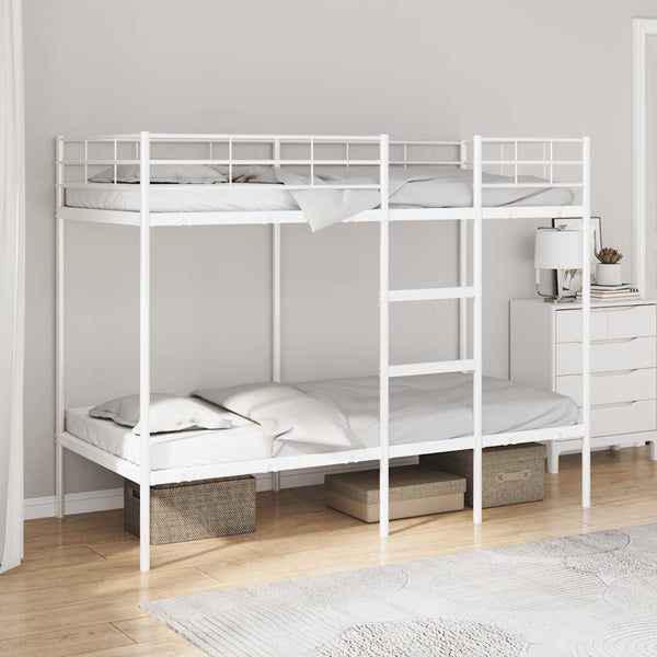 vidaXL Bunk Bed Without Mattress White 100x190 cm Steel