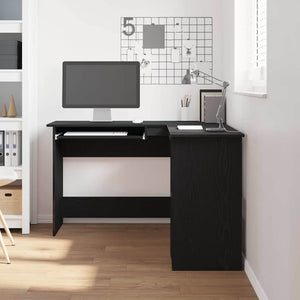 vidaXL Corner Desk Black Oak Look 120 x 140 x 75 cm