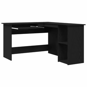 vidaXL Corner Desk Black Oak Look 120 x 140 x 75 cm