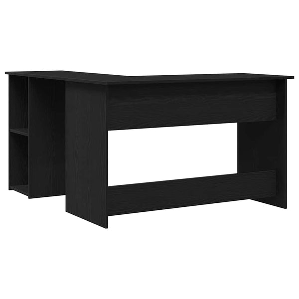 vidaXL Corner Desk Black Oak Look 120 x 140 x 75 cm