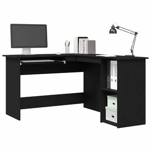 vidaXL Corner Desk Black Oak Look 120 x 140 x 75 cm