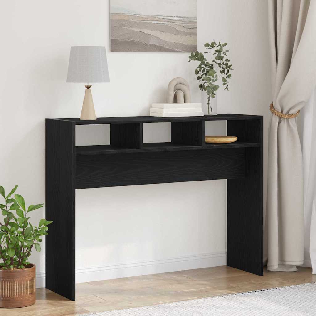 vidaXL Console Table Black Oak Look 105 x 30 x 80 cm