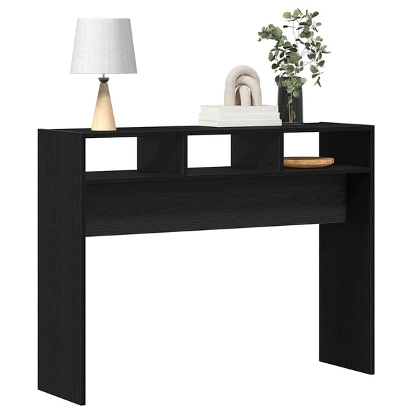 vidaXL Console Table Black Oak Look 105 x 30 x 80 cm
