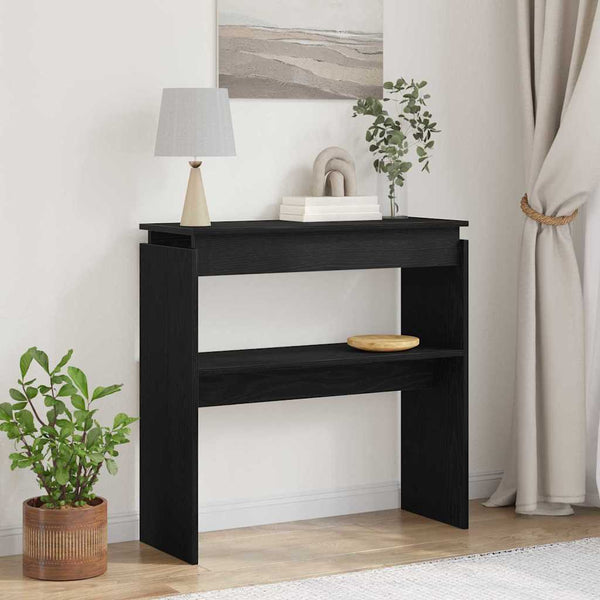 vidaXL Console Table Black Oak Look 80 x 30 x 80 cm
