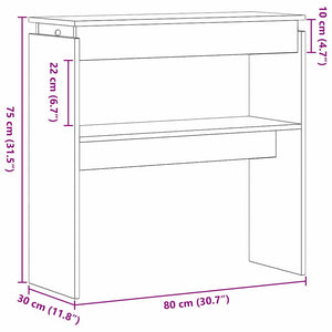 vidaXL Console Table Black Oak Look 80 x 30 x 80 cm