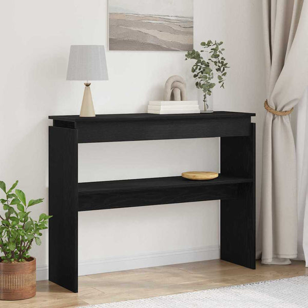 vidaXL Console Table Black Oak Look 80 x 30 x 102 cm