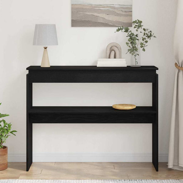 vidaXL Console Table Black Oak Look 80 x 30 x 102 cm
