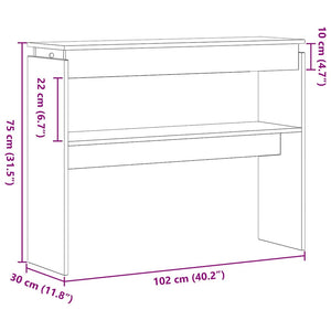 vidaXL Console Table Black Oak Look 80 x 30 x 102 cm