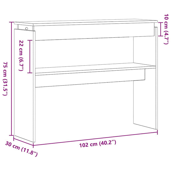 vidaXL Console Table Black Oak Look 80 x 30 x 102 cm