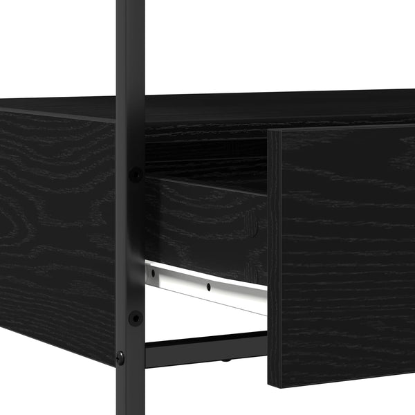 vidaXL Console Table Black Oak-Look 75 x 40 x 75 cm
