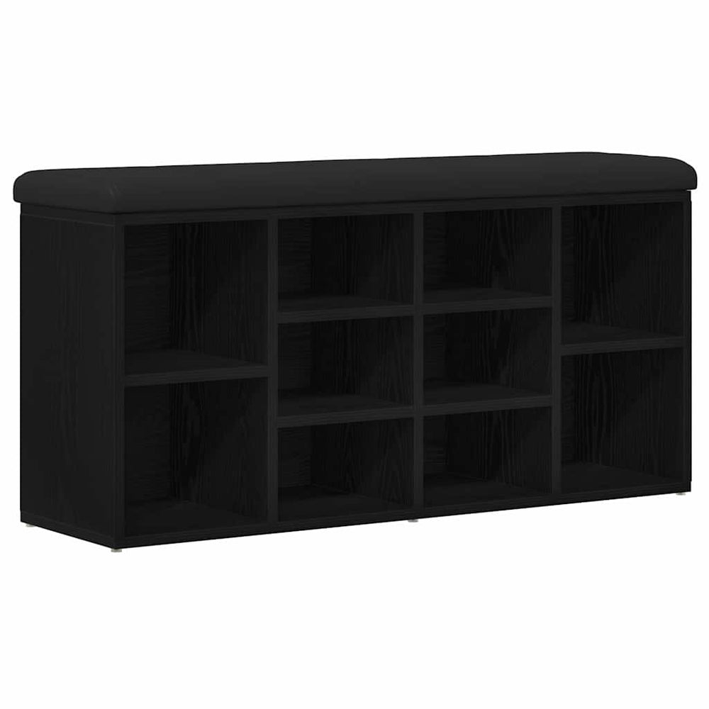 vidaXL Shoe Bench Black Oak-Look 102 x 32 x 50 cm Engineered Wood