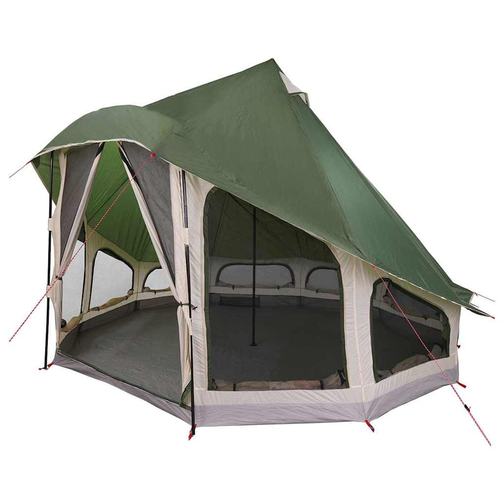 vidaXL Tipi Tent with Roof Storage Green 404 x 370 x 270 cm Taffeta