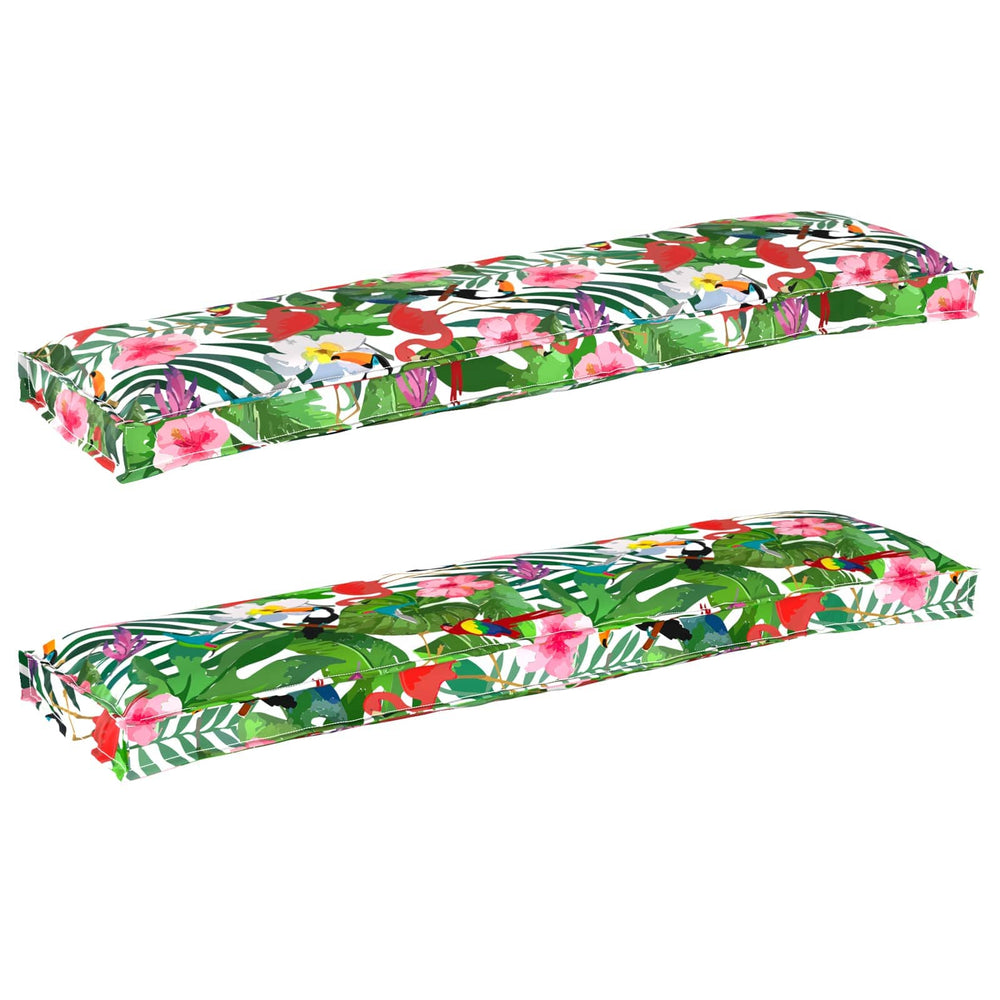 vidaXL Pallet Cushion Set 2 pcs Tropical Jungle 100 x 40 x 8 cm