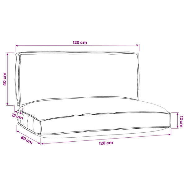 vidaXL Pallet Cushion Set 2 pcs Anthracite Oxford Fabric