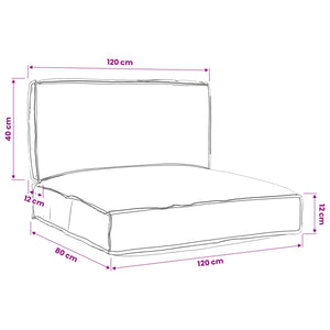 vidaXL Pallet Cushion Set 2 pcs Cream Oxford Fabric