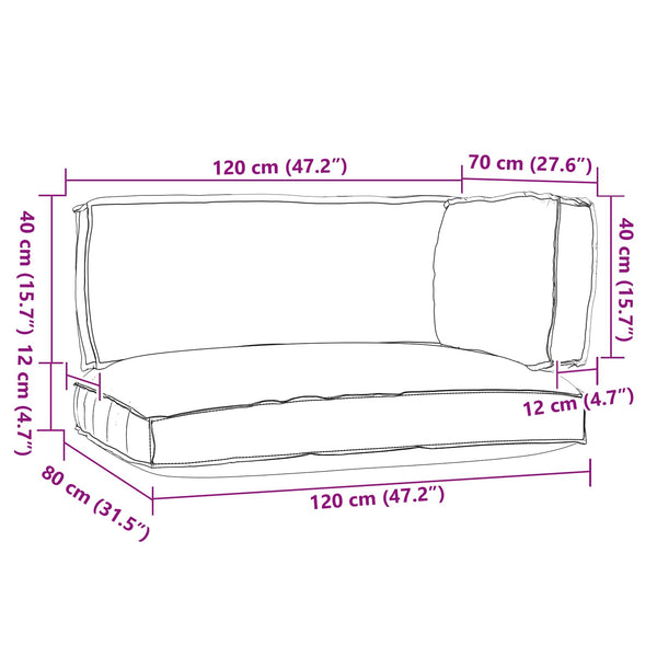 vidaXL Pallet Cushion Set 3 pcs Anthracite Oxford Fabric