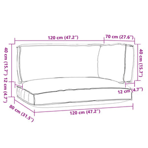 vidaXL Pallet Cushion Set 3 pcs Grey Oxford Fabric