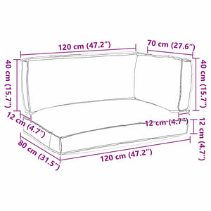 vidaXL Pallet Cushion Set 3 pcs Black Oxford Fabric