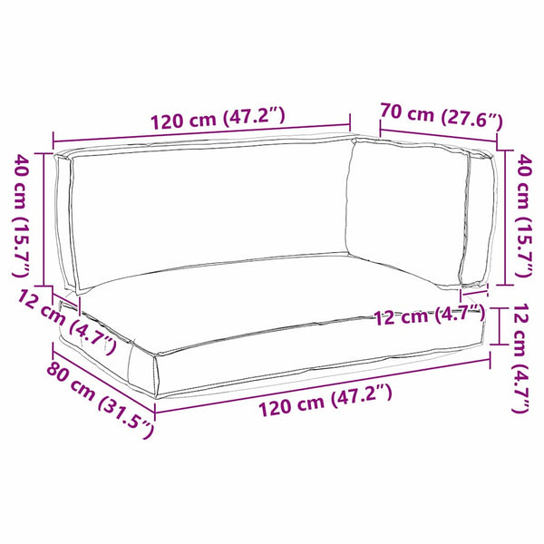 vidaXL Pallet Cushion Set 3 pcs Black Oxford Fabric