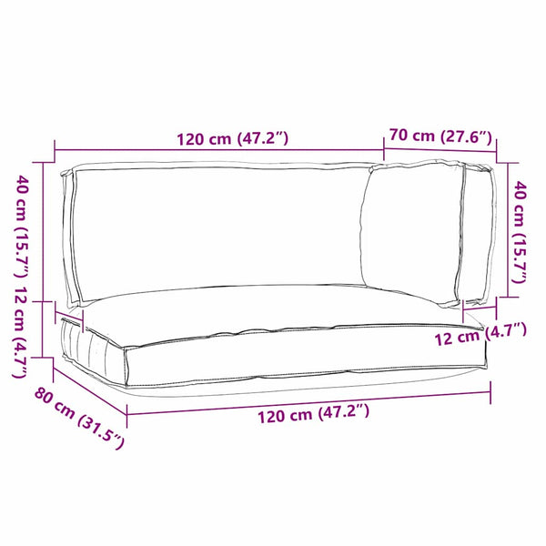 vidaXL Pallet Cushion Set 3 pcs Wine Red Oxford Fabric