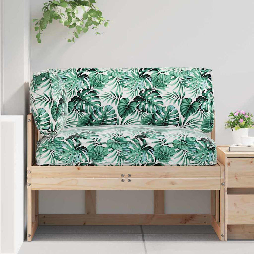vidaXL Pallet Cushion Set Floral 3 pcs Green Leaf Pattern Oxford Fabric