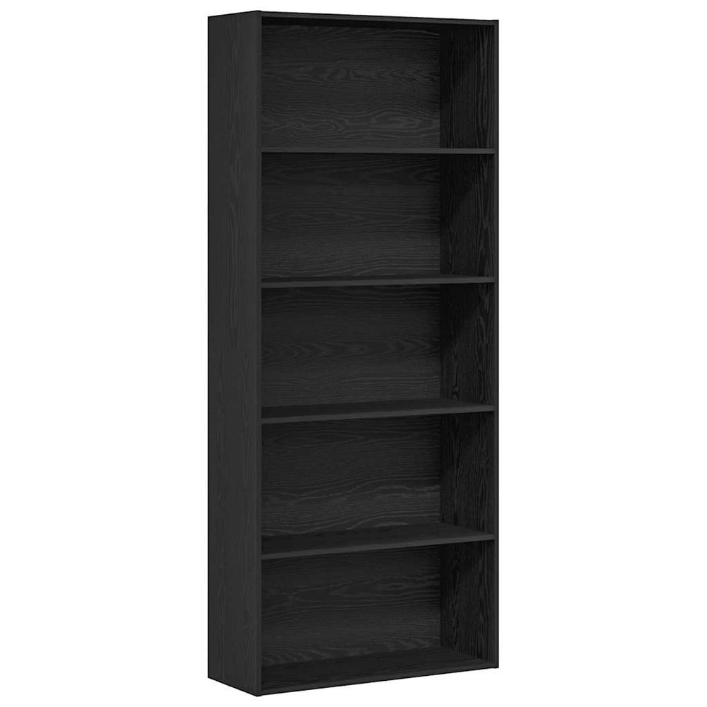 vidaXL Bookcase Black Oak Look 80x30x189 cm Engineered Wood