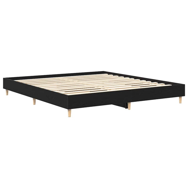 vidaXL Bed Frame Black Oak Look 203 x 183 x 25 cm Engineered Wood