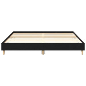 vidaXL Bed Frame Black Oak Look 203 x 183 x 25 cm Engineered Wood
