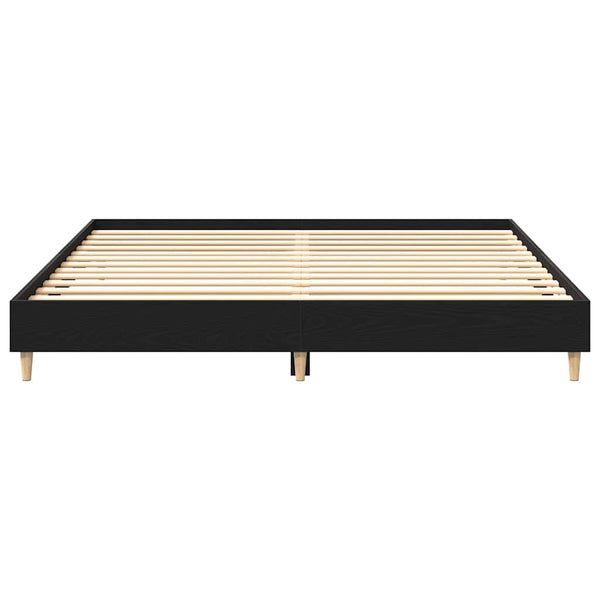 vidaXL Bed Frame Black Oak Look 203 x 183 x 25 cm Engineered Wood