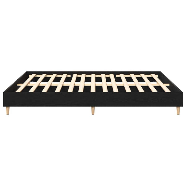 vidaXL Bed Frame Black Oak Look 203 x 183 x 25 cm Engineered Wood