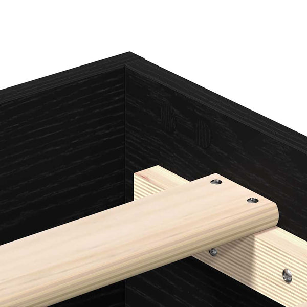 vidaXL Bed Frame Black Oak-Look 203 x 163 x 25 cm Engineered Wood