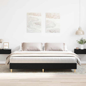 vidaXL Bed Frame Black Oak-Look 203 x 163 x 25 cm Engineered Wood