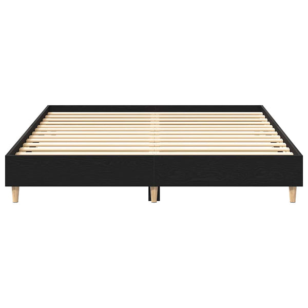 vidaXL Bed Frame Black Oak-Look 203 x 153 x 25 cm Engineered Wood