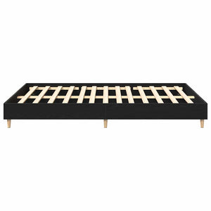 vidaXL Bed Frame Black Oak Look 203 x 143 x 25 cm Engineered Wood