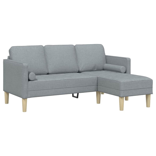 vidaXL Sofa Set with Cushions Light Grey Polyester