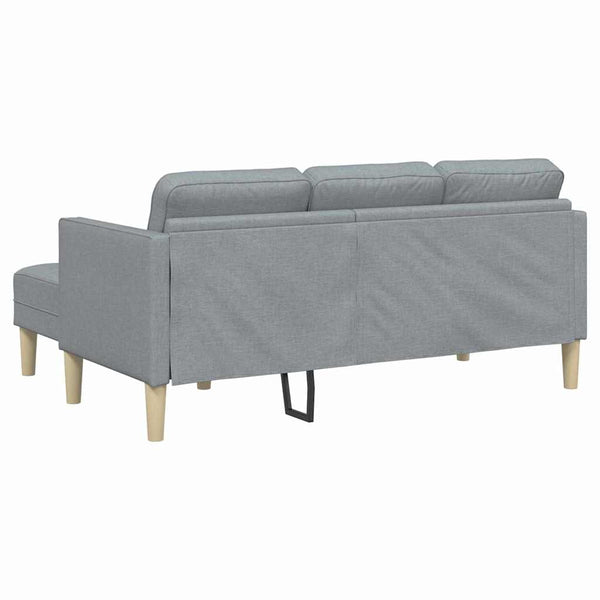 vidaXL Sofa Set with Cushions Light Grey Polyester