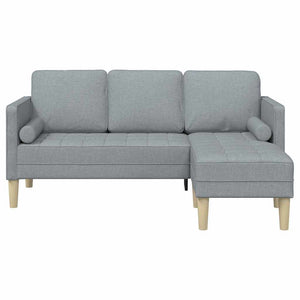 vidaXL Sofa Set with Cushions Light Grey Polyester