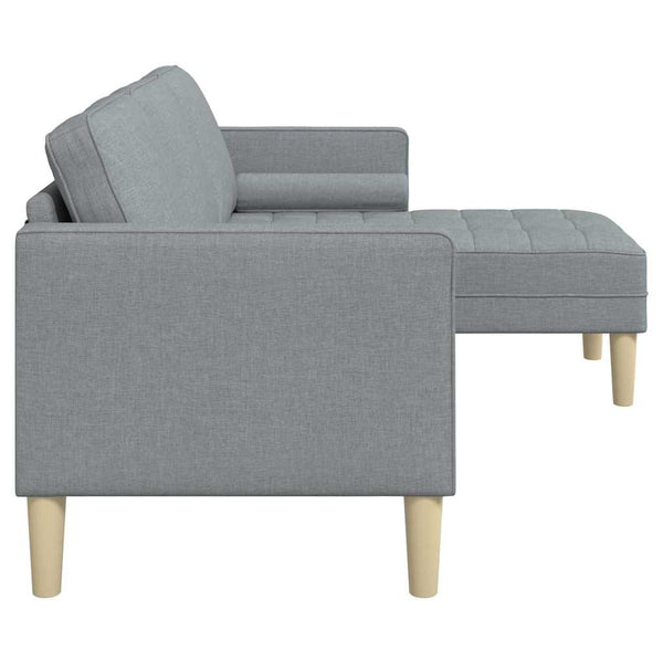 vidaXL Sofa Set with Cushions Light Grey Polyester