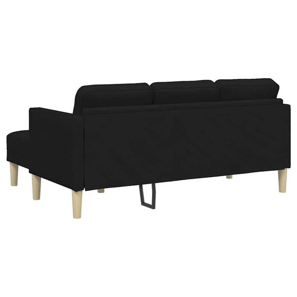 vidaXL Sofa Set with Cushions Black Polyester