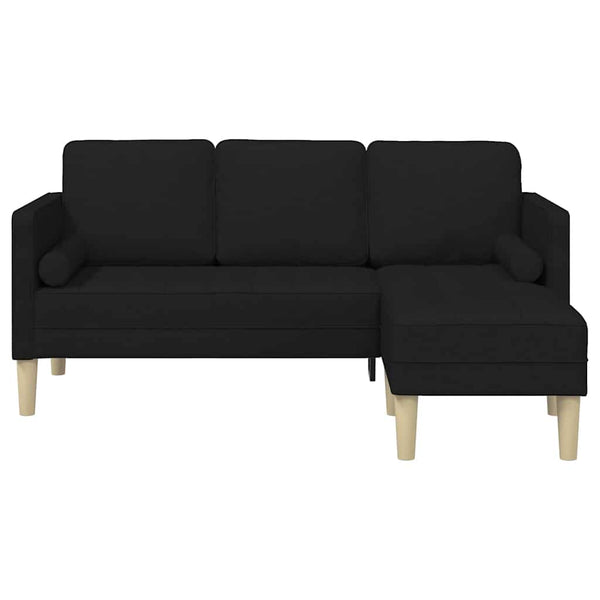 vidaXL Sofa Set with Cushions Black Polyester
