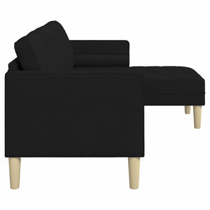 vidaXL Sofa Set with Cushions Black Polyester