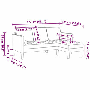 vidaXL Sofa Set with Cushions Black Polyester