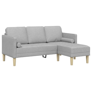 vidaXL Sofa Set with Cushions Cloud Gray Polyester