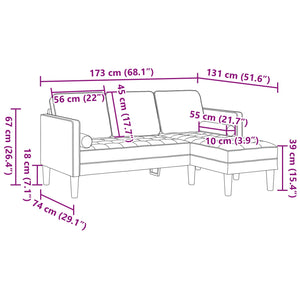 vidaXL Sofa Set with Cushions Cloud Gray Polyester