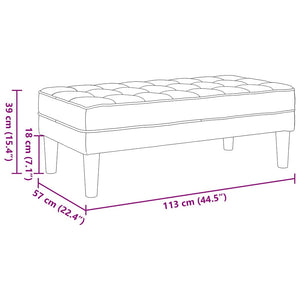 vidaXL Bench with Cushions Black 113 x 57 x 39 cm Fabric