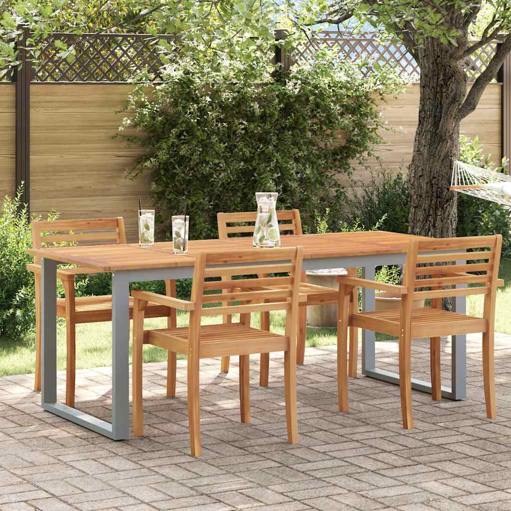 vidaXL Garden Table Grey 200 x 90 x 75 cm Solid Acacia Wood