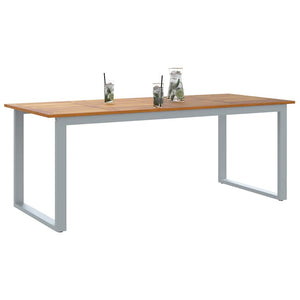 vidaXL Garden Table Grey 200 x 90 x 75 cm Solid Acacia Wood